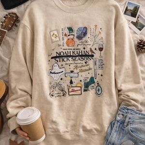 Noah Kahan 'Stick Season' Graphic Sweatshirt - Cream